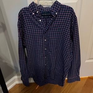 Blue Plaid Ralph Lauren Shirt, Size M Classic Fit